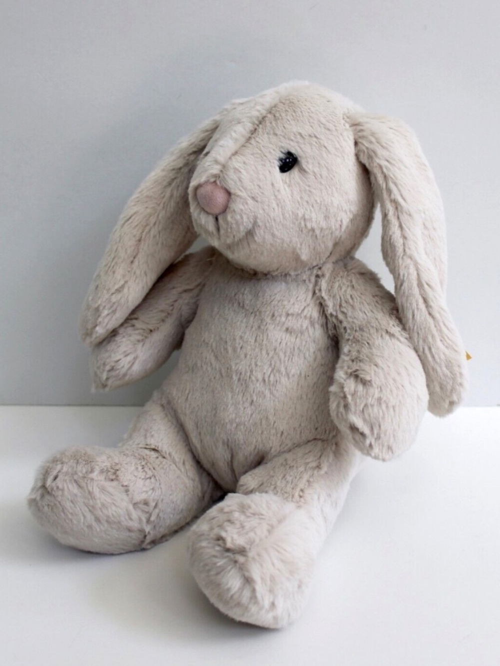 Steiff Hoppie Hase Hare Bunny Light Gray Plush Stuffed Animal Lovey 11" NEW - Picture 3 of 8